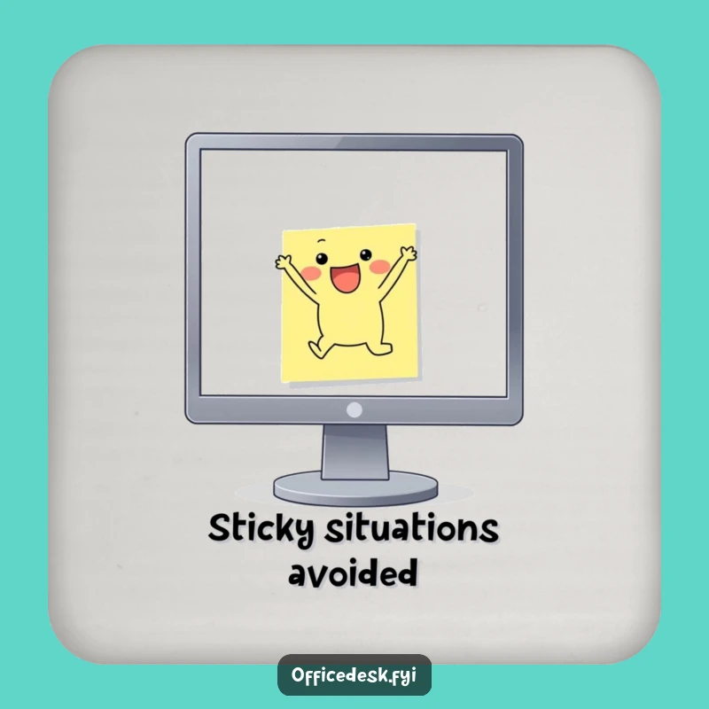 Funny Leap Coaster: Cheerful Note Protection, Humorous Office Gift