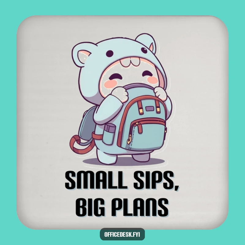 Funny Micro Backpack Coaster - Protect Surfaces with Tiny Humorous Style, Ideal Gift