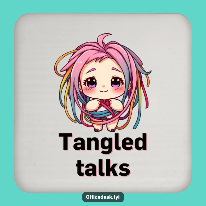 Funny Tangled Cords Coasters - Protect Surfaces with Tech Charm