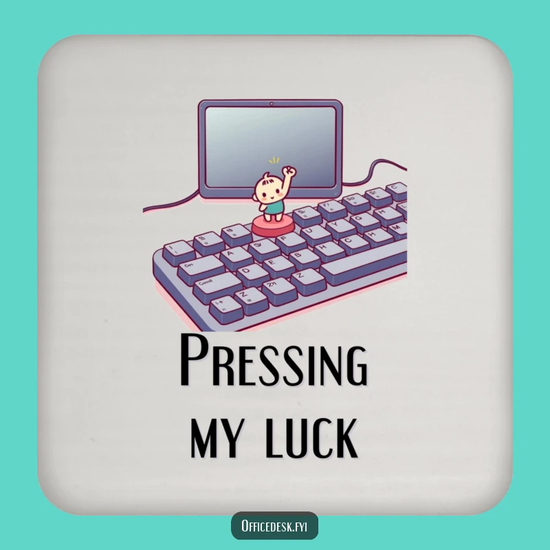 Funny Tiny Button Victory Coaster - Protect Surfaces with Keyboard Triumph