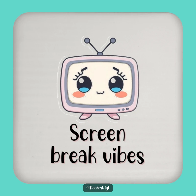 Funny Wide-Eyed Monitor Coaster: Comical Character Surface Protector