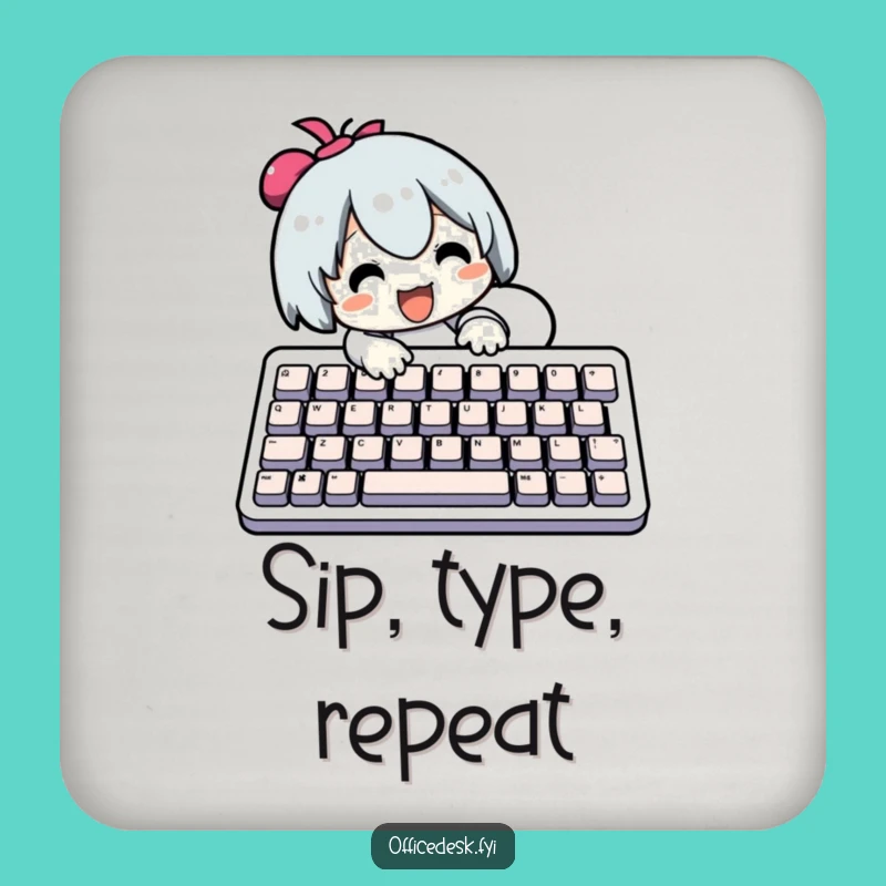 Funny Typing Coaster Set: Character Keyboard Humor, Protects Surfaces!