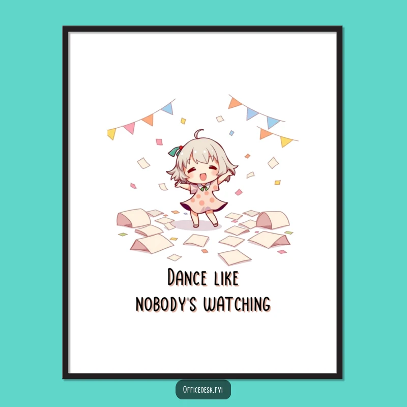 Funny Dance Party Poster: Character Paper Whirlwind Art, Perfect Room Decor!