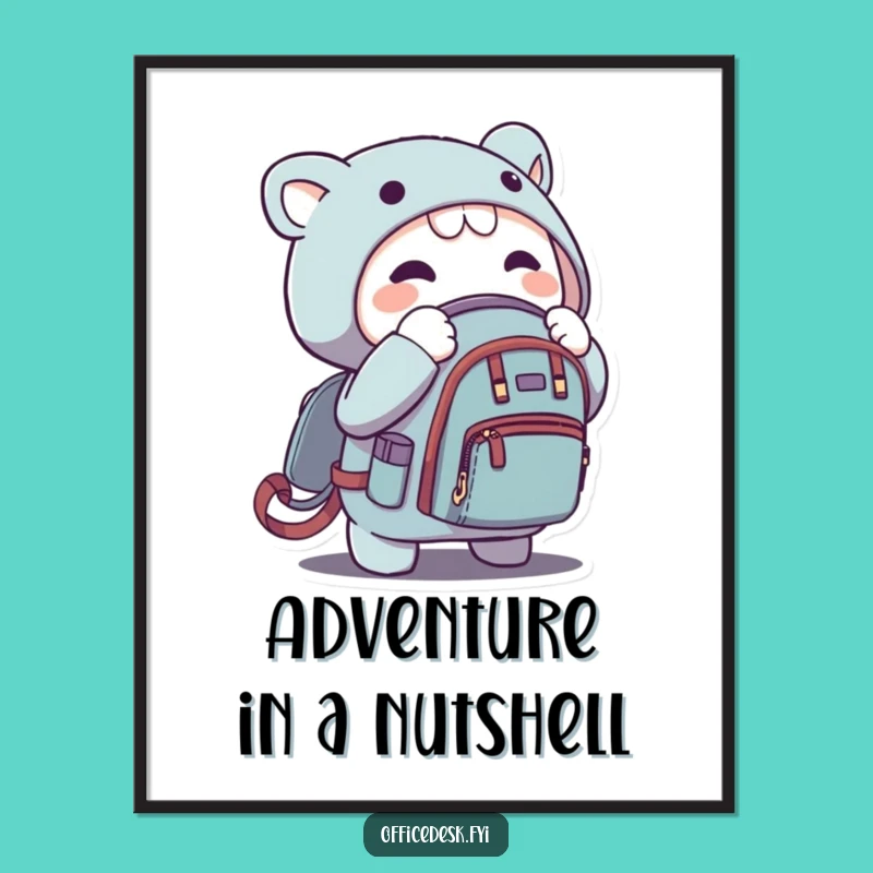 Funny Micro Backpack Poster - Hilarious Tiny Adventure Wall Art, Perfect Humorous Decor