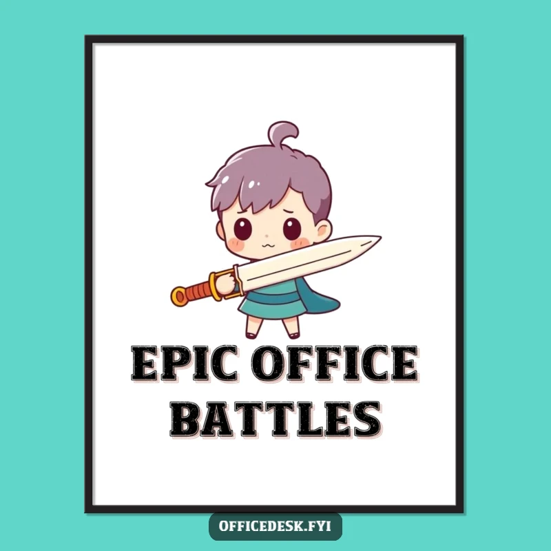 Funny Paperclip Sword Poster - Hilarious Tiny Hero Wall Art, Perfect Humorous Decor