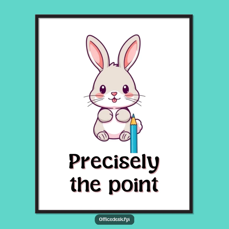 Funny Rabbit Pencil Sharpener Poster: Artistic Wall Art for a Creative Space