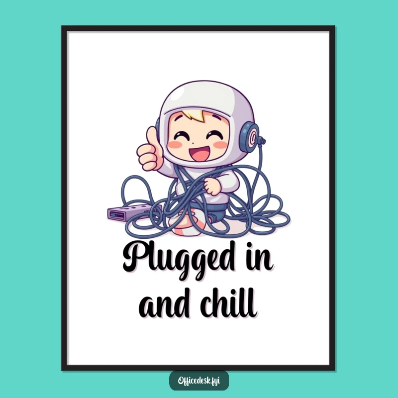 Funny Tech Struggle Poster: Cheerful Character Art for Geeks