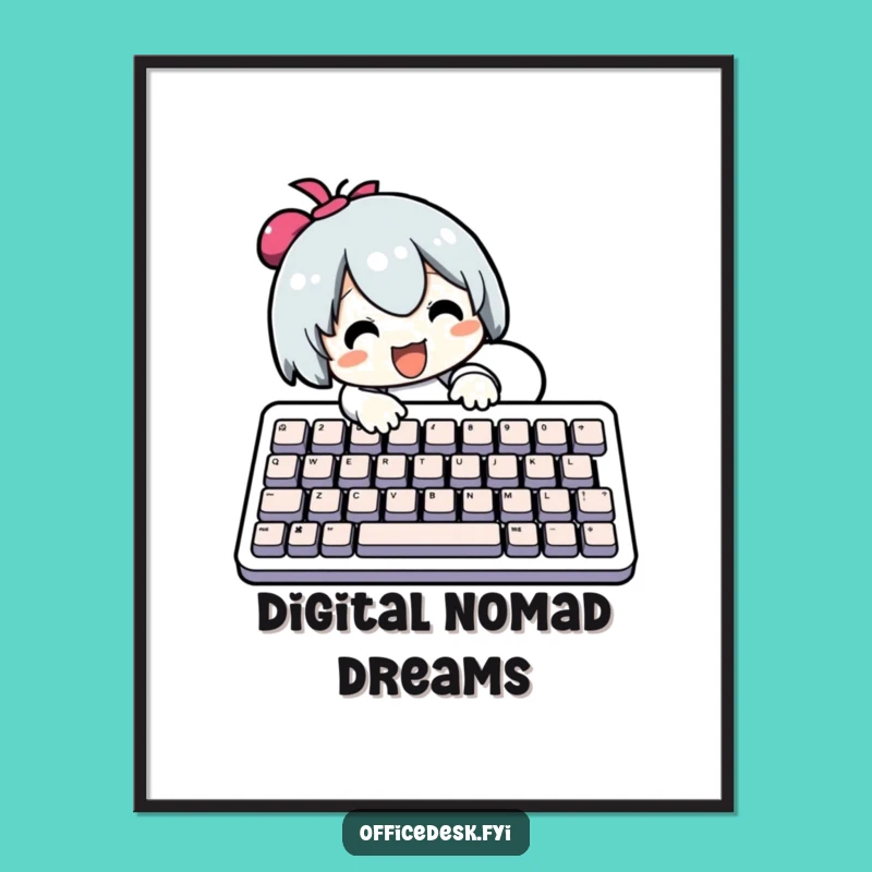 Funny Typing Epic Poster: Character Keyboard Art, Perfect Wall Decor for Geeks!