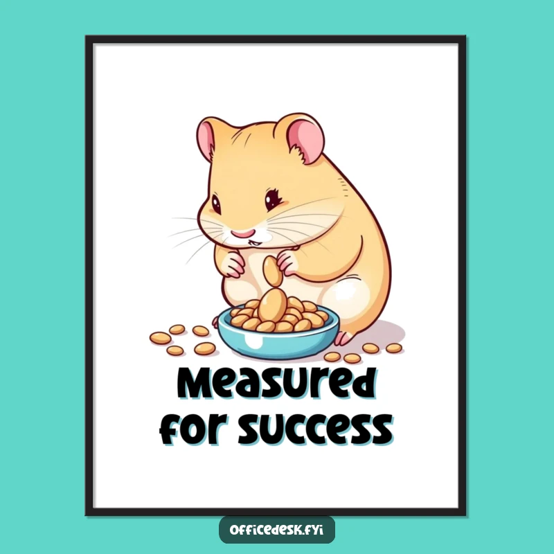 Funny Hamster Seed Scale Poster: Whimsical Wall Art for a Precisely Decorated Home