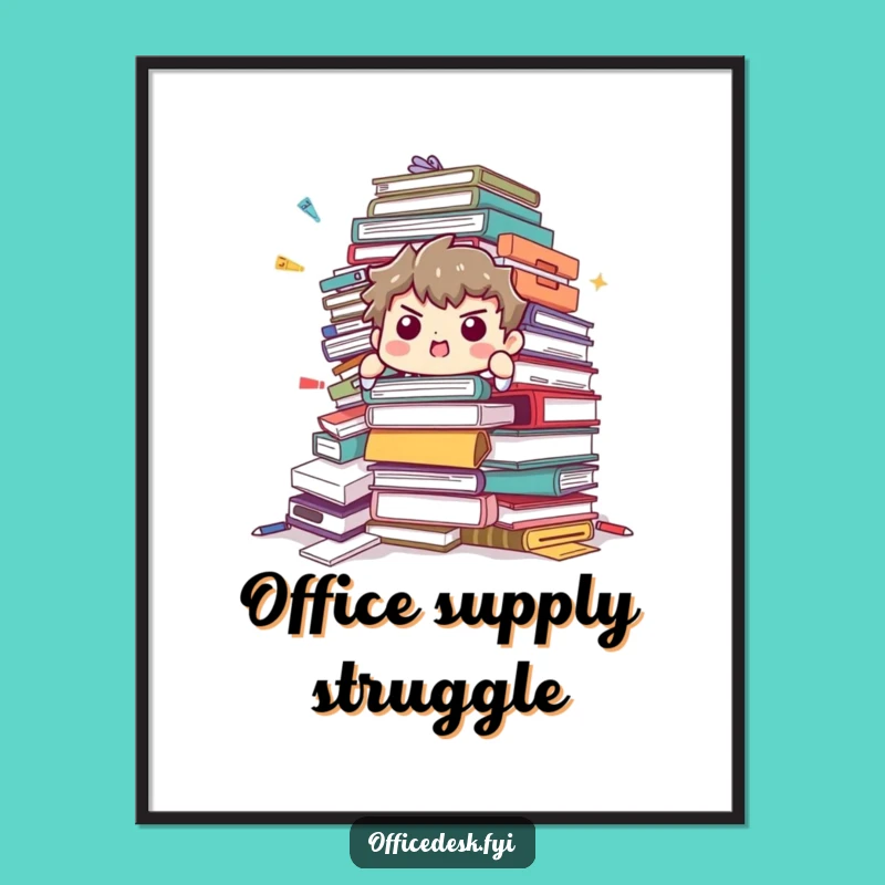Funny Office Supply Struggle Poster: Hilarious Decor and Gift for Professionals