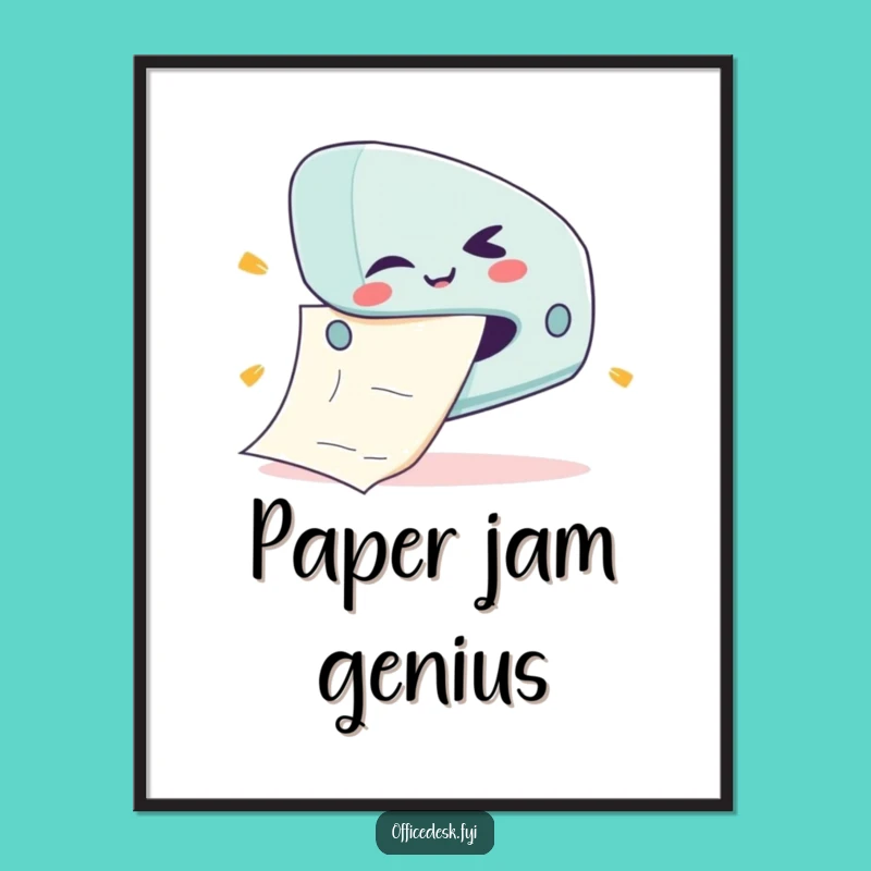 Funny Stapler Jam Poster - Office Action Art - Humorous Wall Decor