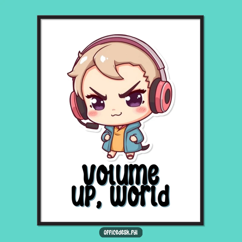 Funny Gamer Hamster Poster: Mischievous Headset Art for Fun, Techy Decor Gift