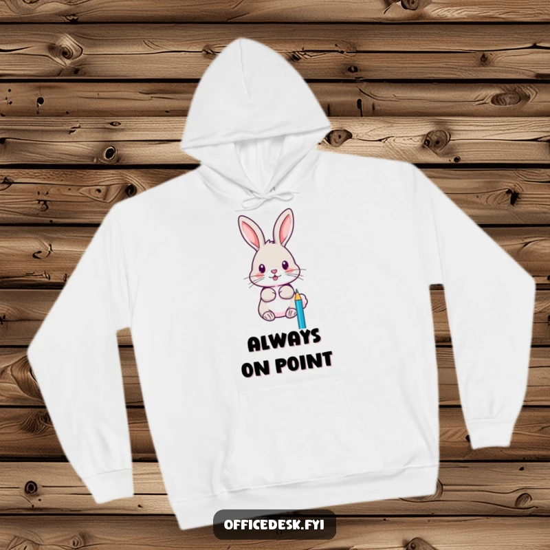 Funny hoodie showcasing a focused rabbit sharpening pencils with extreme precision, radiating creative energy and a love for detail.