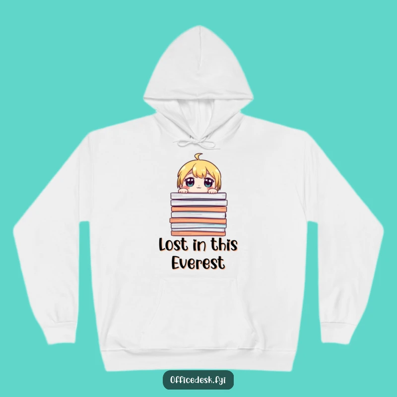 Funny Overwhelmed Papers Hoodie - Cozy Up with This Cute Character's Work Woes
