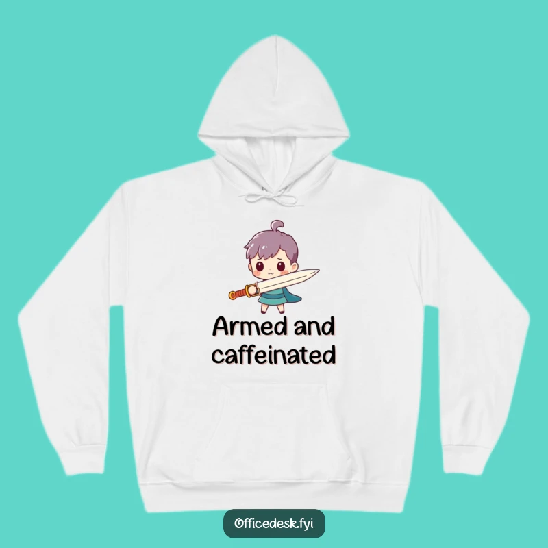 Funny Paperclip Sword Hoodie - Cozy Warrior Wear, Hilarious Tiny Hero Gift