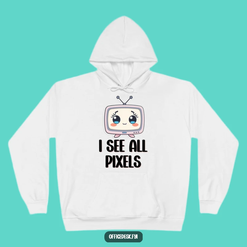 Funny Wide-Eyed Monitor Hoodie: Cozy Character Wear for Geeky Giggles