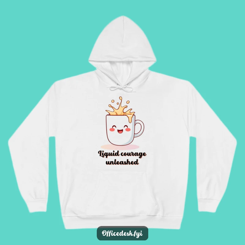 Funny Coffee Mug Spill Hoodie - Cozy Comfort with a Cheerful Splash