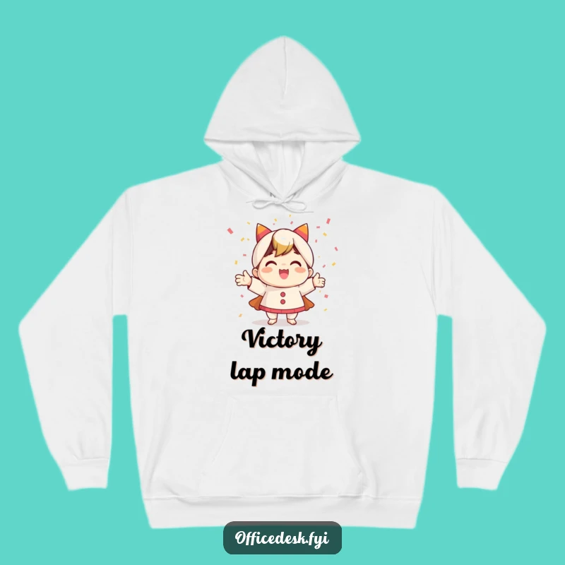 Cozy Funny Hoodie: Happy Character Confetti Celebration, Warm Victory Gift