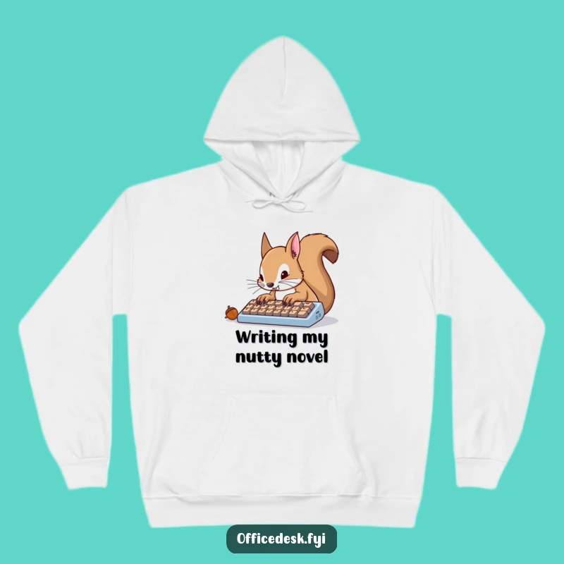 Funny Squirrel Typing Hoodie: Cozy & Determined, Perfect Funny Business Gift