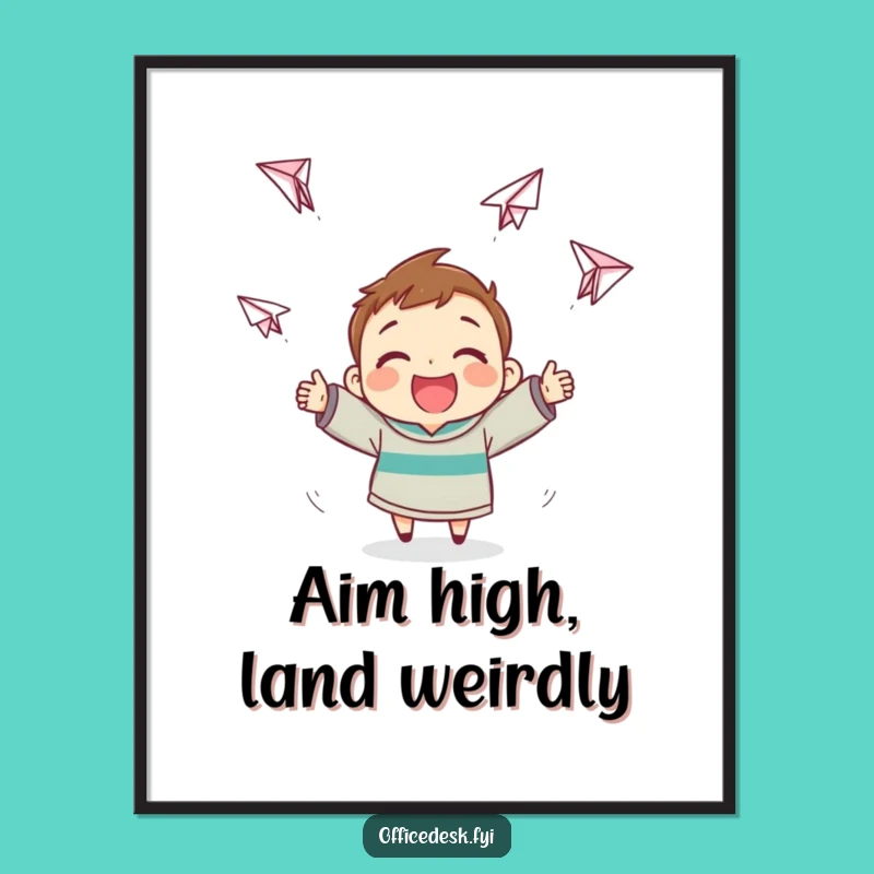 Funny Free Printable Wall Art: Erratic Paper Airplanes, Quirky Kawaii Decor