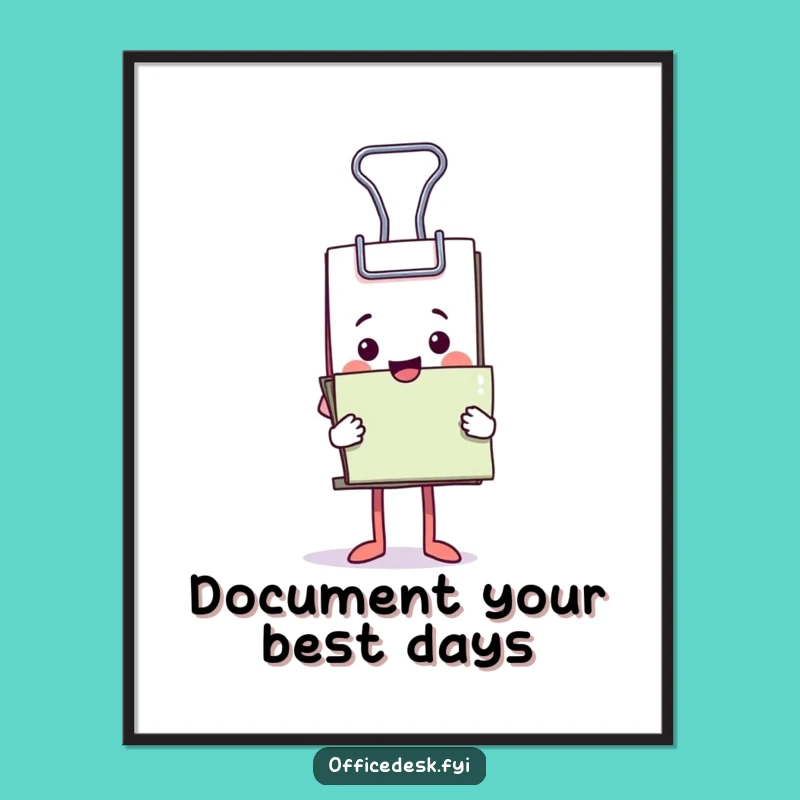 Free Printable Funny Binder Clip Wall Art - Document Stacking Humor Downloadable Decor