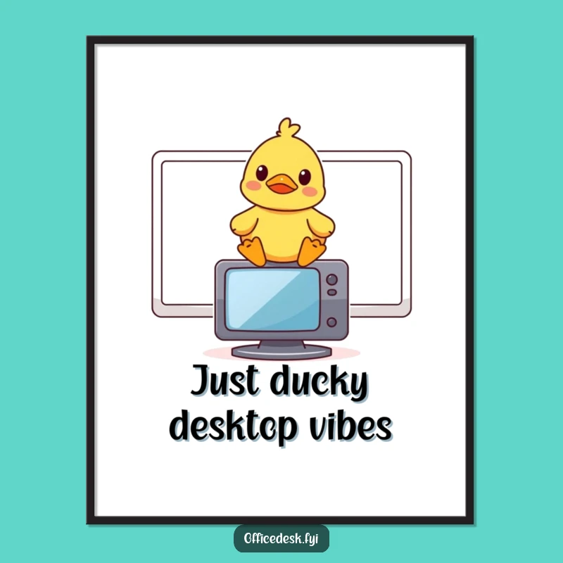 Free Printable Funny Rubber Duck Wall Art - Amused Monitor Perch Downloadable Decor