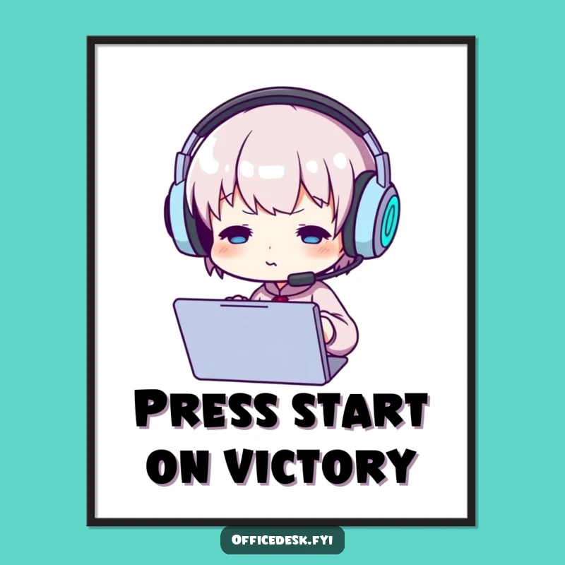 Free Printable Wall Art: Focused Gamer Character for a Techy Decor