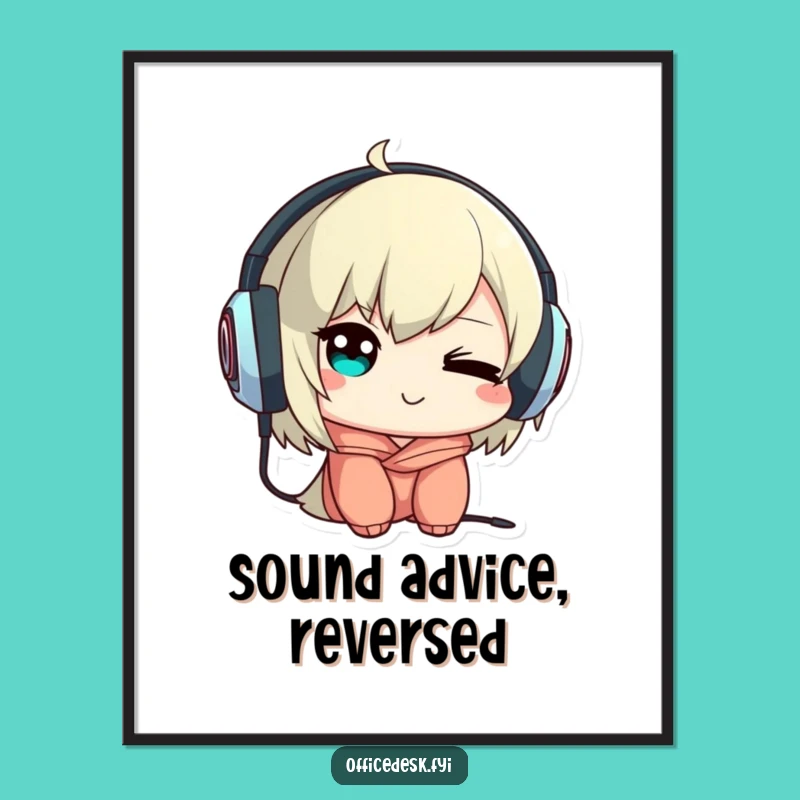 Free Printable Wall Art: Wacky Headphone Guy, Quirky Downloadable Gift!