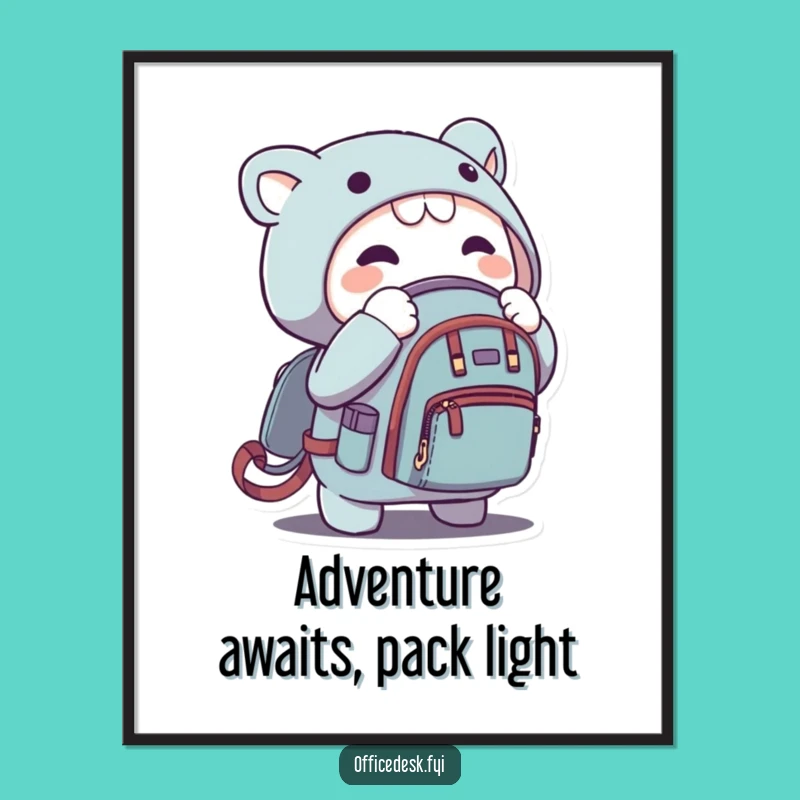 Free Printable Wall Art: Zippy Backpack Character Funny Downloadable, Print at Home