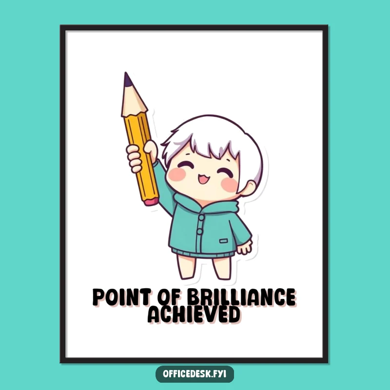 Funny Free Printable Wall Art: Pencil Champion Downloadable Art Gift