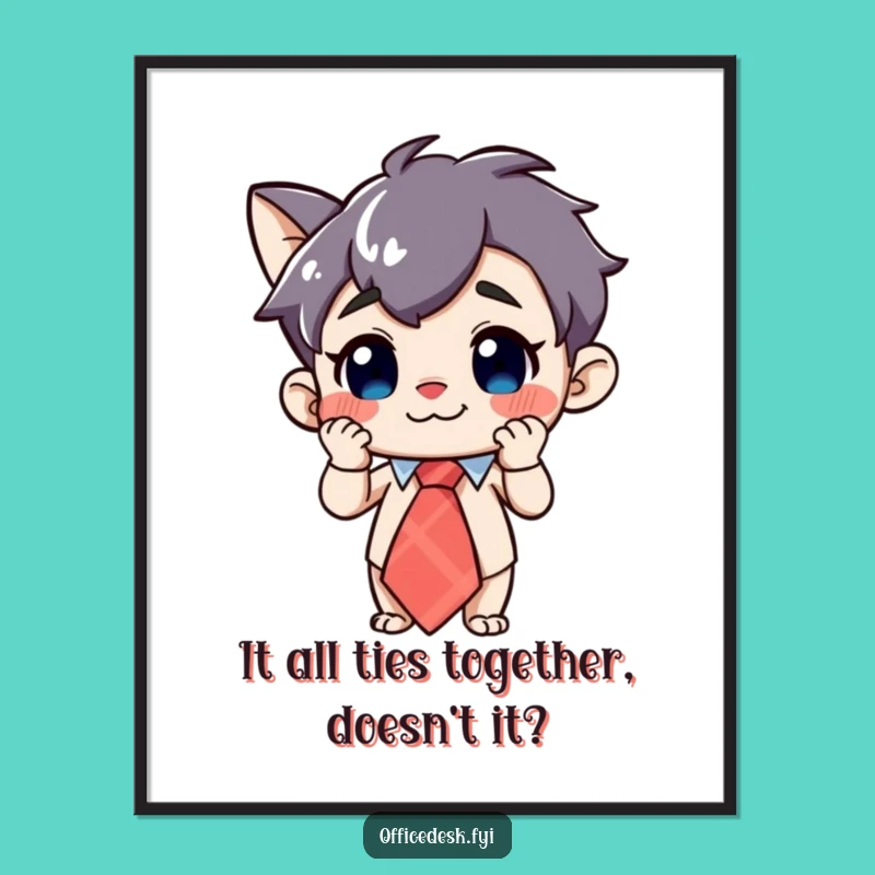 Funny Free Printable Wall Art: Whimsical Tie Character - Quirky Decor