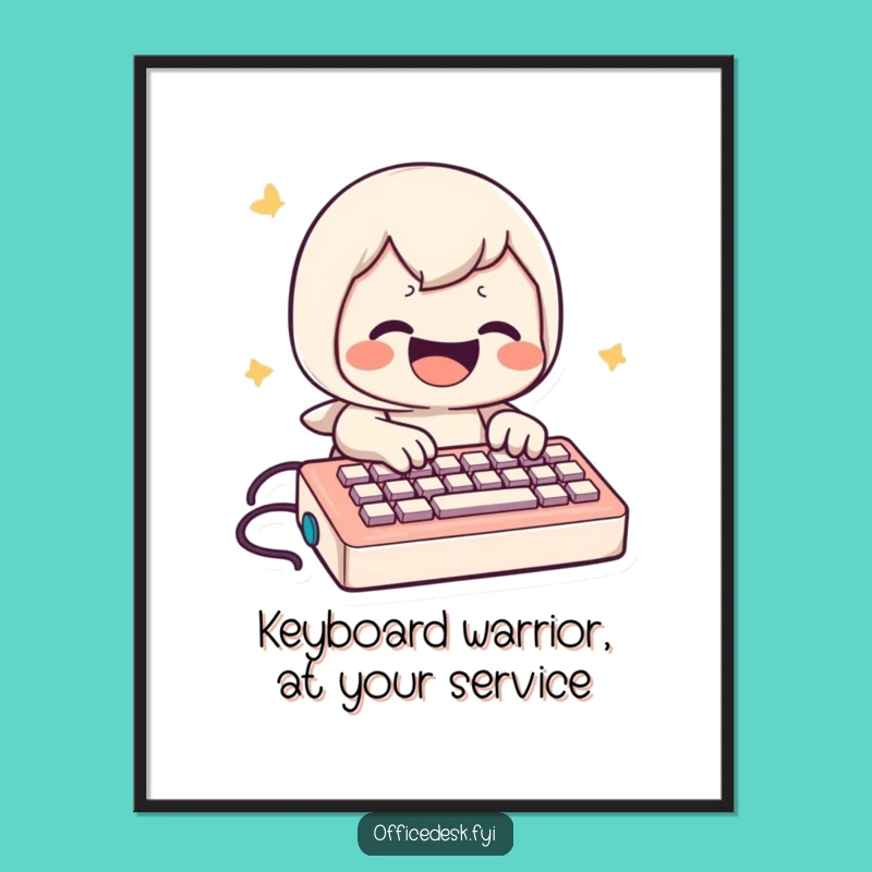 Free Printable Wall Art: Enthusiastic Typist, Humorous Downloadable Decor!