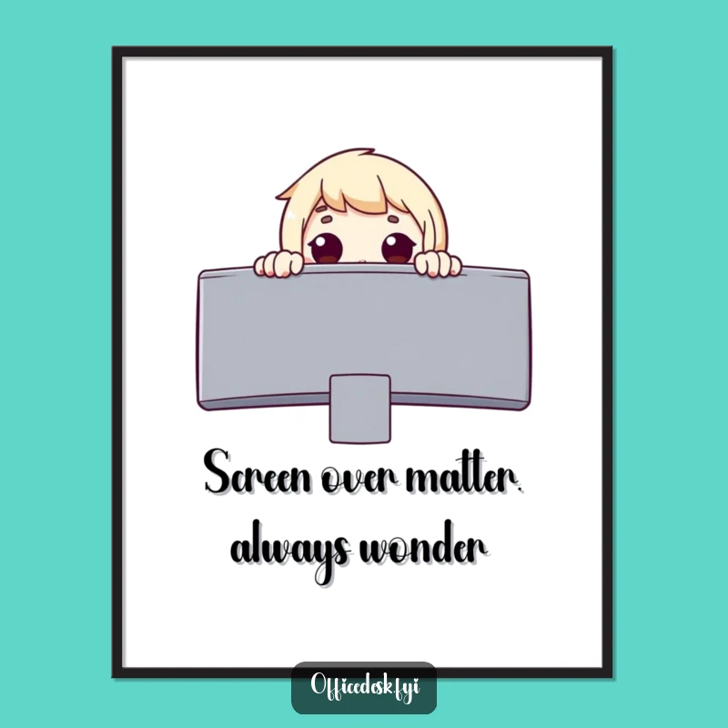 Funny Free Printable Wall Art: Monitor Wonder Character Downloadable Decor