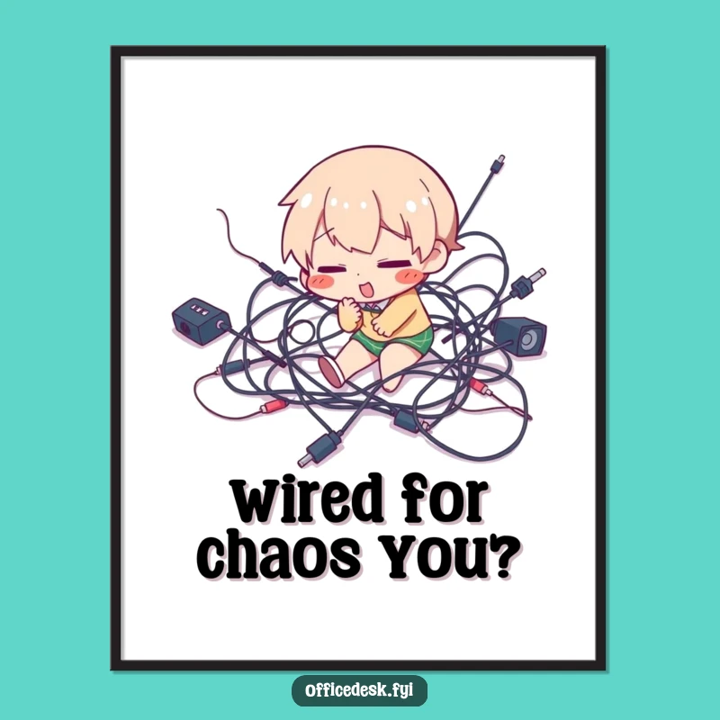 Funny Free Printable Wall Art: Wire Trip Chaos Downloadable Decor