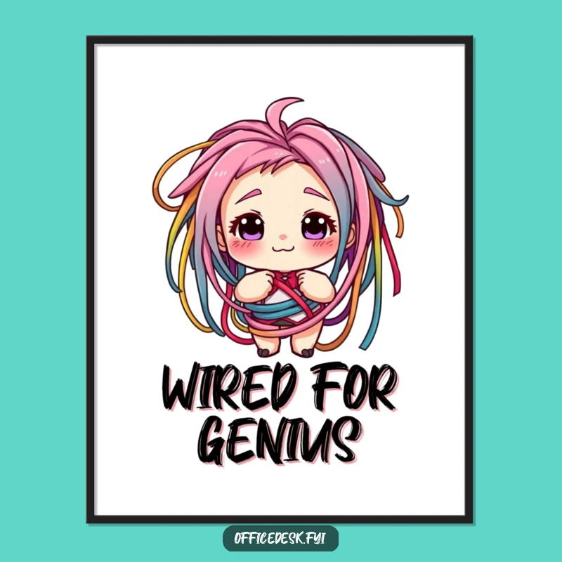 Funny Free Printable Wall Art: Cord Tangle Humor Downloadable Art Gift