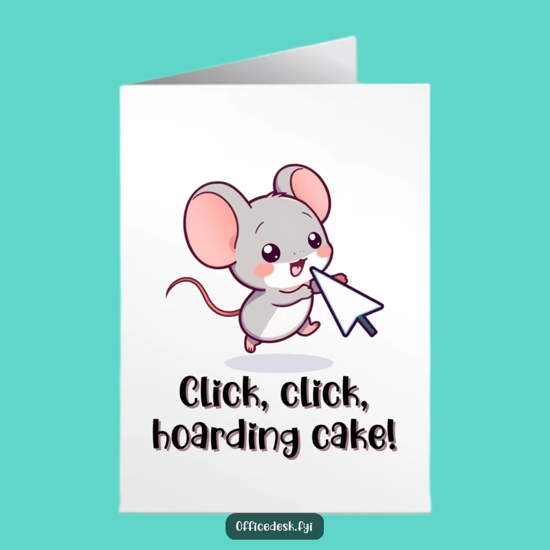Free Printable Birthday Card: Mouse Chasing Cursor Fun - Downloadable!