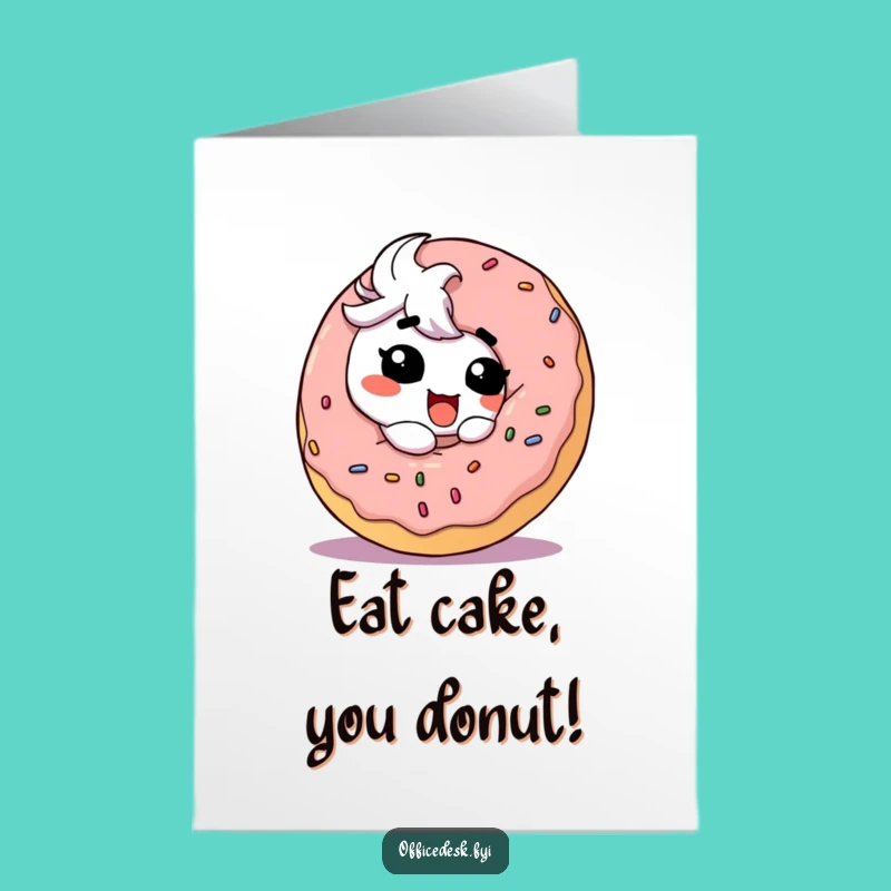 Free Printable Birthday Card: Goofy Donut Lover Character for Sweet Wishes