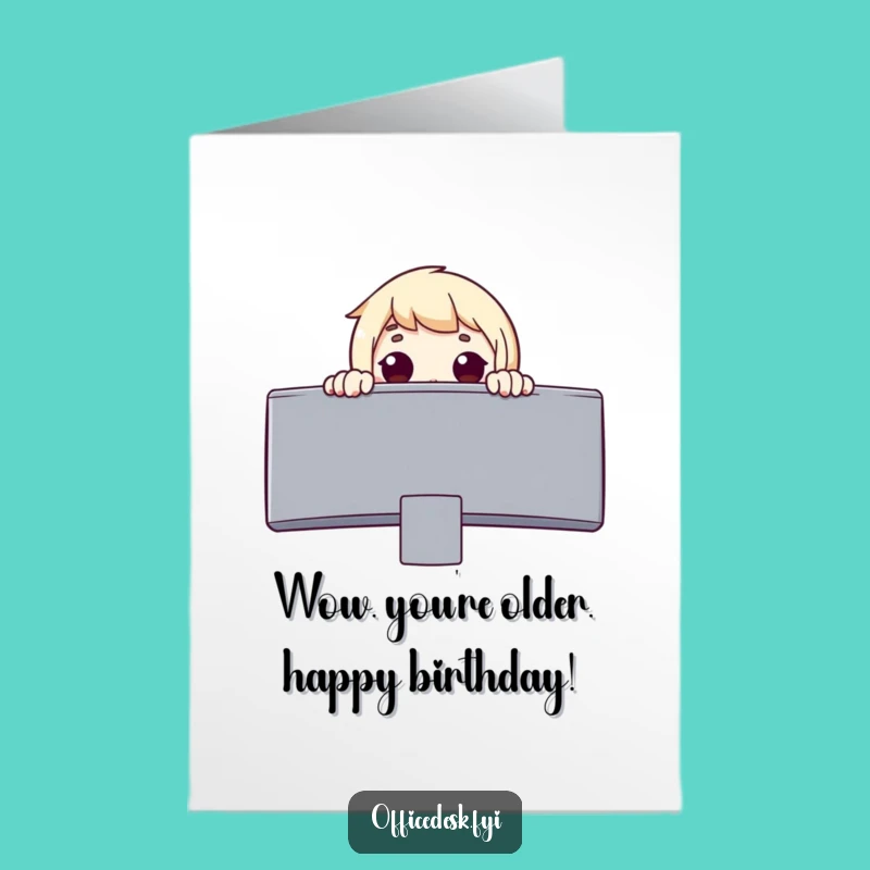 Free Printable Birthday Card: Giant Monitor Surprise Character Downloadable Gift