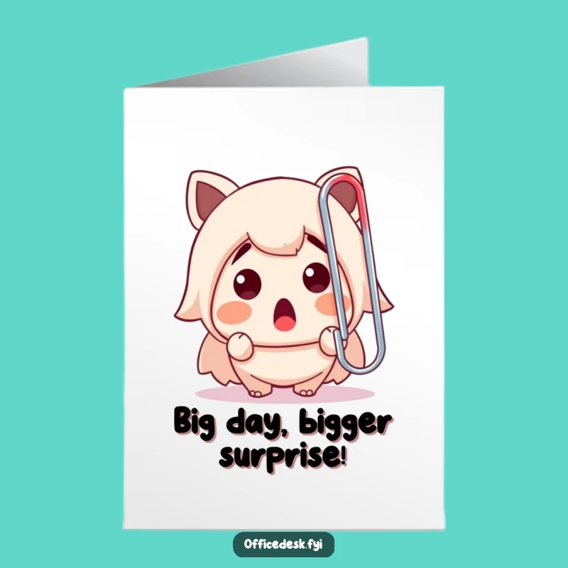 Free Printable Birthday Card: Shocked Paperclip Guy, Hilarious Downloadable Gift!