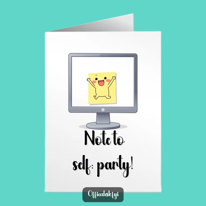 Free Printable Birthday Card: Leaping Sticky Note, Perfect Humorous Downloadable Gift