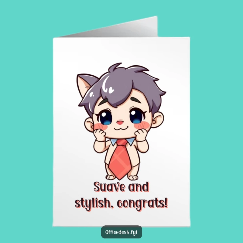 Free Printable Congrats Card: Big Tie Character - Hilarious Downloadable Gift