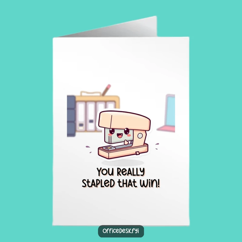 Free Printable Congrats Card: Speedy Stapler Celebration - Downloadable!
