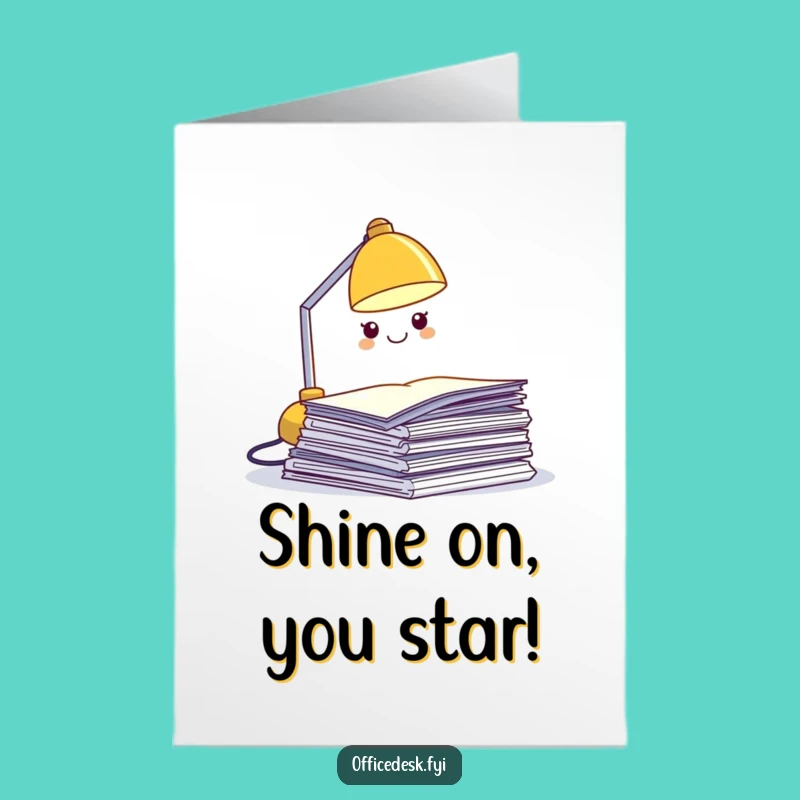 Free Printable Desk Lamp Congratulations Card - Illuminating Success Downloadable Gift