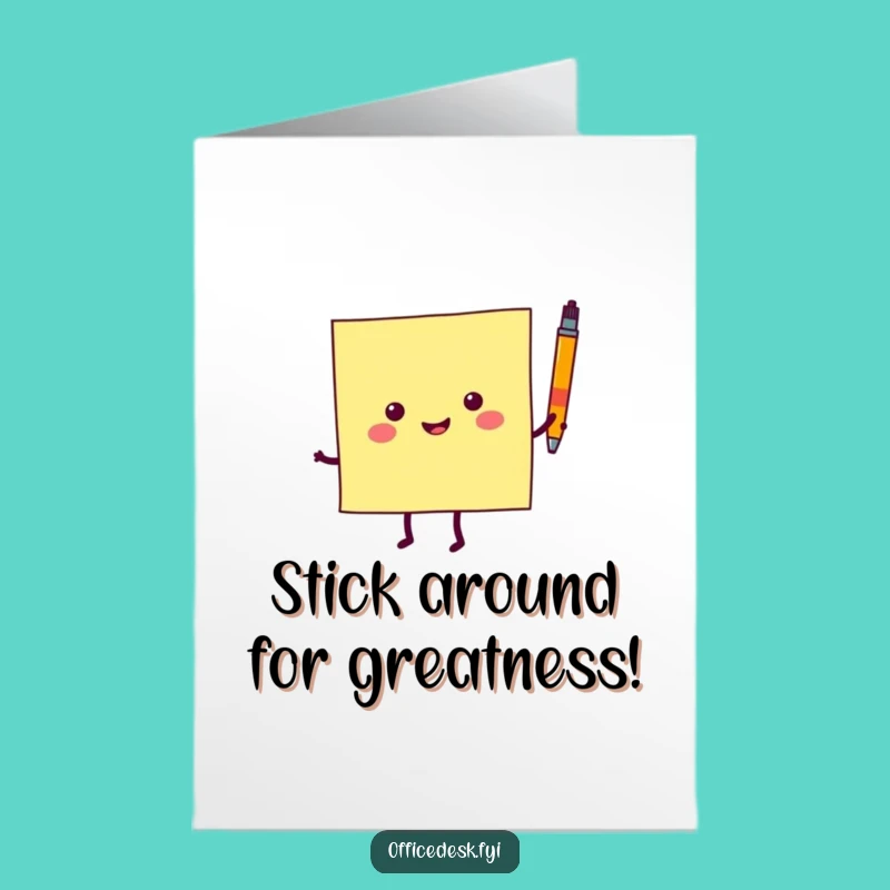 Free Printable Congrats Card: Joyful Sticky Note Dancer, Funny Downloadable Achievement Gift