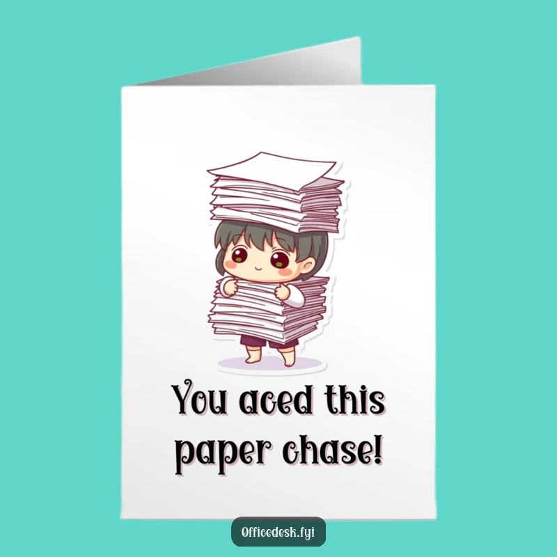 Free Printable Congrats Card: Paper Tower Struggle, a Humorous Downloadable Gift!