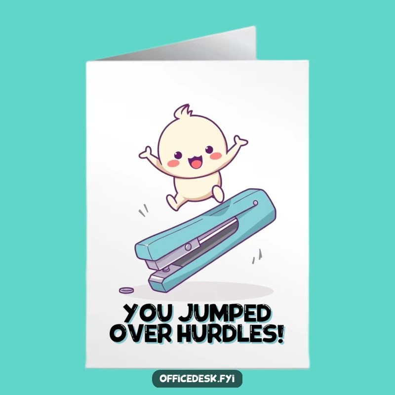 Free Printable Congrats Card: Leap Over Challenges with Success!