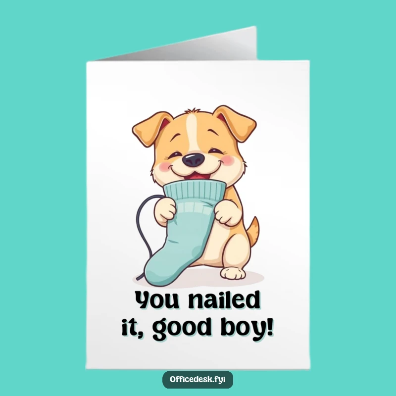 Free Printable Congrats Card: Energetic Dog, Ideal Downloadable Celebration Gift!
