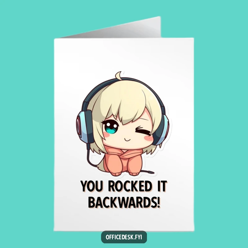 Free Printable Congrats Card: Silly Headphones, Perfect Downloadable Gift!