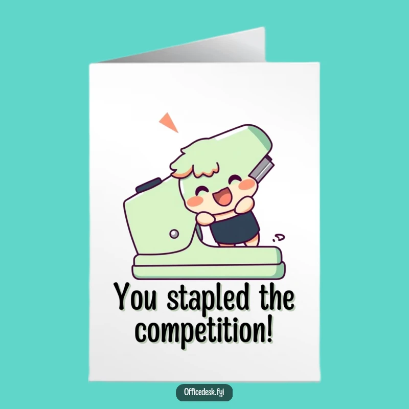 Free Printable Stapler Congratulations Card: Big Win Downloadable Greeting