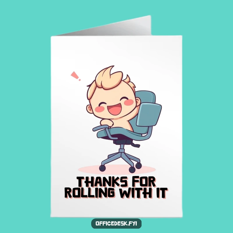 Free Printable Office Thank You Card: Rolling Gratitude Downloadable Greeting